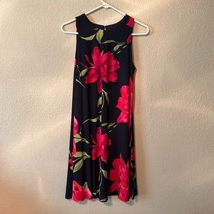🌺Anne Klein Navy Floral Midi Dress🌺